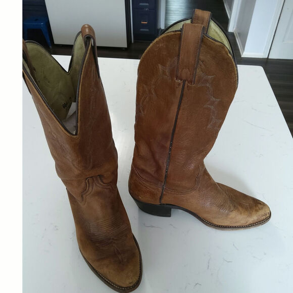 Vintage Abilene Western Riding Boots Men's 8 W 9.5 Brown Leather - Picture 8 of 8